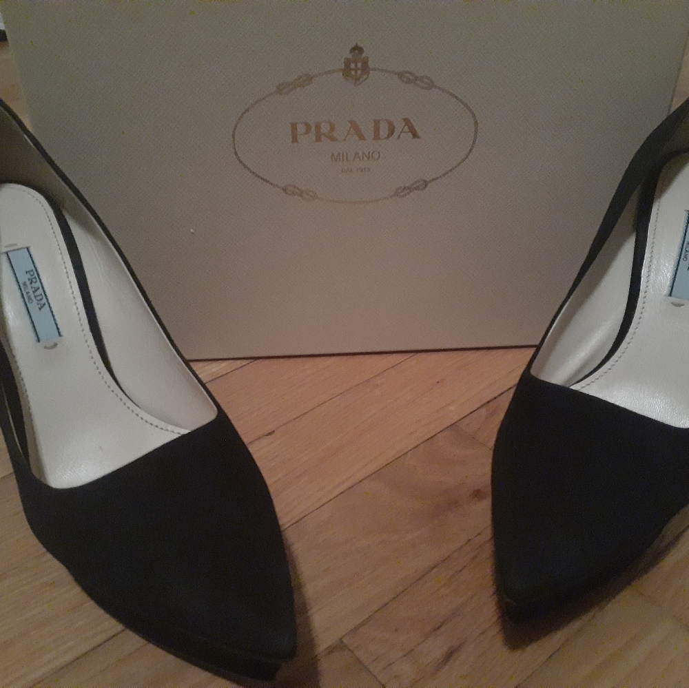 Beautiful Black Suede Prada heels